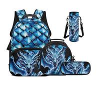 UOIMAG Sac à dos pour filles avec boîte à déjeuner pour sac à livres primaire de 43,2 cm avec sangles rembourrées pour garçons, Écailles de dragon, M, Décontracté