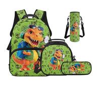 UOIMAG Sac à dos pour filles avec boîte à déjeuner pour sac à livres primaire de 43,2 cm avec sangles rembourrées pour garçons, Dino., M, Décontracté
