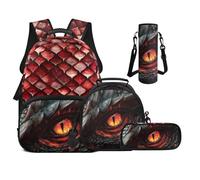UOIMAG Sac à dos pour filles de 6 à 11 ans avec boîte à déjeuner pour l'école primaire avec large sangle rembourrée, Balances œil de dragon, M, Décontracté