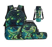 UOIMAG Sac à dos pour garçons pour sac à livres primaire avec boîte à déjeuner léger de 43,2 cm pour filles, Météorite dinosaure, M, Décontracté