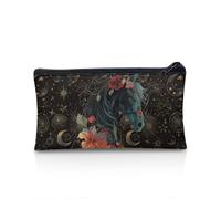 UOIMAG Trousse à crayons avec fermeture éclair - Trousse de rangement pour stylos - Fournitures de bureau, Cheval Floral Lune Étoiles, Taille unique, Cartable