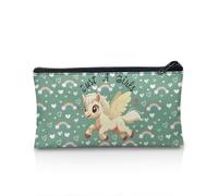 UOIMAG Trousse à crayons avec fermeture éclair - Trousse de rangement pour stylos - Fournitures de bureau, Motif cheval et arc-en-ciel, Taille unique, Cartable