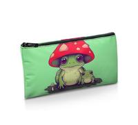 UOIMAG Trousse à crayons imprimée pour fournitures scolaires et de bureau, trousse à crayons avec fermeture éclair, Grenouille champignon, Taille unique, Cartable