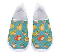 UOIMAG Womens Slip on Walking Shoes Cute Frog Casual Shoes Lightweight Barefoot Sneakers for Running EU44