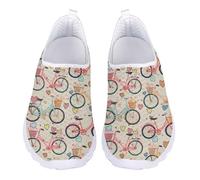 UOIMAG Womens Water Shoes Bike Print Slip on Sneakers Lightweight Casual Walking Shoes Flats EU35