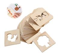 uoleimi pochoirs pour Enfants - Set de 60 pochoirs de Peinture, pochoirs en Bois pour Craie, pochoirs éducatifs pour Enfants, idéals pour l'artisanat et Les coloriages.