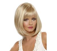 UOMOGO Perruque courte - Perruque pour femme - Cheveux synthétiques - Coupe courte - Raides - Blond - Identique à de véritables cheveux