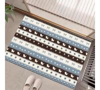 UOMSKTY Bleu Clair Brumeux Rayures Coréennespaillasson Durable Et Antidérapant Retient L’Eau Et Les Saletés Facile À Nettoyerpaillasson Interieur60 X 90 Cm Tapis D'Entrée Antidérapant