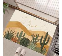 UOMSKTY Cactus, Croissants De Lune, Dunes De Sable Paysages Désertiquestapis Entree Interieur Extérieur40 X 60 Cmtapis D'Entrée Motif Arc Antidérapant, Lavable, Absorbantbrun Terreux