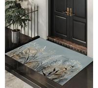 UOMSKTY Tapis Lavable 80 X 120 Cm Surface Facile À Entretenir,Interieur Antidérapant Absorbant, Fougères, Herbes Sauvages Adapté pour Salon, Chambre, Cuisine, Entrée, Herbes Simples