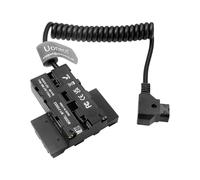 Uonecn Batterie factice double face croisée avec connecteur Dtap pour Atomos | SmallHD Moniteurs | Transmission vidéo sans fil | NP-F550/F570/F770/F970 Batterie factice avec sortie USB-C PD et câble