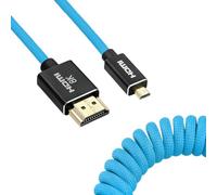 Uonecn Câble spiralé micro HDMI vers HDMI pour enregistreur Atomos Ninja-V - Câble HDMI vers micro HDMI léger pour Canon R5C/R5/R6 - Prend en charge la 3D, HDR, 1080P HD, eARC - Longueur 30 à 45 cm