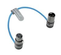 Uonecn Câble XLR à angle rotatif 3 broches mâle vers femelle ultra flexible compatible avec Sony, Canon, Blackmagic appareils photo professionnels et audio de studio, 30 cm (bleu)