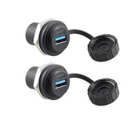Uonecn Lot de 2 adaptateurs USB 3.0 femelle encastrable, adaptateur de passage USB femelle vers femelle, montage panneau d'extension Bulkhead IP67 étanche, pour voiture, industrie et boîtier