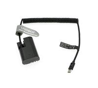 Uonecn LP-E6 Batterie factice vers PD USB C Type-C câble spirale pour Canon EOS 80D, 90D, 5DS, 5DSR, 6D, 60D 5D Mark II III IV Câble d'alimentation