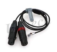 Uonecn Pour ARRI Alexa Mini Camera Cable Deux XLR 3 broches femelle vers 00 Angle droit 5 broches mâle Câble d'entrée audio
