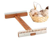 Uonguon Adjustable Weaving Loom - Wooden Frame Tapestry Maker, 13.39x6.61x1.38 inch Handheld Weaving Machine, DIY Crafting Tool for Home School Art Class Workshop Studio Family Gathering Holiday