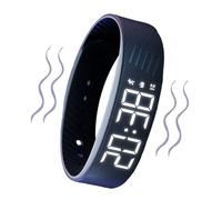 Uonguon Alarm Watch, Vibrating Digital Alarm Clock Smartwatch, Adjustable Silent Wristband Clocks for Travel, School, Sports, Outdoor Use, Perfect to Men, Women, Kids, Heavy Sleepers, Multicolor