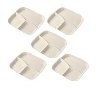 Uonguon Assiettes à Divisions | Plat De Service Réutilisable À 3 Compartiments - 5 Pièces Assiettes À Compartiments - Pour Légumes Salade Riz Fromage Fruits Repas Adulte Cuisine
