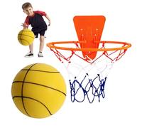 Uonguon Ballon de basketball silencieux - Ballon d'entraînement silencieux à rebond élevé, pratique de dribble en intérieur doux pour enfants et adultes, exercice de développement des compétences