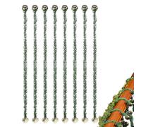 Uonguon Banister Garland Ties - Realistic Wreath Hooks with Bells, Flexible Green Twist Ties, Strong Hold Decorative Fastening Function for Christmas Trees Lights Bows Stairs, 8 Pack Green
