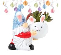 Uonguon Bunny GNOME Planter - Cute Cactus Succulents Pot, Decorative Garden Flower Ornament with Rabbit Ear Design, Outdoor Patio Statuary, Balcony Resin Vessel, Home Yard Art for Spring Easter