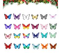 Uonguon Calendrier de l'Avent de Noël, décorations d'art en acrylique 2D - Décoration papillon 24 jours 2025 - Pour hommes, filles, collection, fête des mères, yoga et