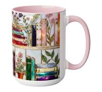 Uonguon Ceramic Coffee Mug - Non Slip Heat Resistant Drinkware, Bookish Ceramic Coffee Mug with Comfortable Grip Design, Reusable Beverage Cup, Desk Accessory for Teachers Writers Daily Drinking