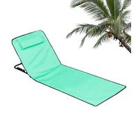 Uonguon Chaise longue de plage, chaise pliante portable, tapis de bain de soleil avec appui-tête et dossier, 158 x 52 x 37 cm, détente confortable, idéale pour la famille, le camping, le bord de mer