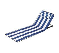 Uonguon Chaise longue de plage, chaise pliante portable, tapis de bain de soleil avec appui-tête et dossier, 158 x 52 x 37 cm, détente confortable, idéale pour la famille, le camping, le bord de mer