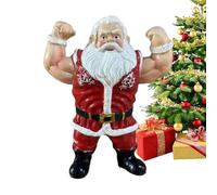 Uonguon Christmas Figurines Santa - Funny Muscle Holiday Statue, Humorous Resin Display, Eye-Catching Decorative Accent for Thanksgiving Birthday Party Offices Home Room Car, Holiday Ornament