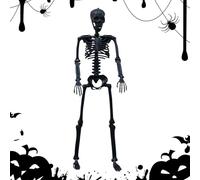 Uonguon Décorations squelettes d'halloween - Modèle d'articulation Mobile de 18,11 Pouces pour Affichage Gothique du cimetière, Accessoires extérieurs intérieurs avec des Membres réalistes, Squelette