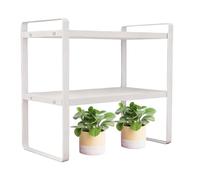 Uonguon Desk Shelf Organizer - 2-Tier Storage Rack, Heavy Duty Multi-Purpose Shelf, Space-Saving Organization Solution for Home Bedroom Kitchen Office Dorm Living Room, Metal Stand