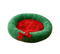 Uonguon Dog Bed | Christmas Plush Cushion for Kittens and Puppies | Soft Round Pet Bed, Comfortable Plush Cushion for Cats and Small Dogs, Ideal for Winter Cozy Comfort