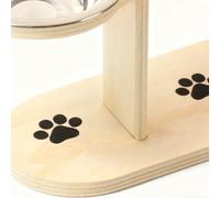 Uonguon Dog Bowls Elevated - Tilted Wooden Stand, Adjustable Cat and Dog Feeding Station, Ergonomic Design for Kitten Puppy Small Medium Breed, Pet Feeding Accessory, 16.54x6.3x5.71 inches