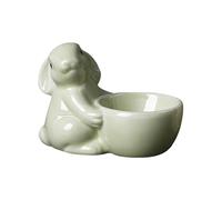 Uonguon Easter Egg Cups - Ceramic Bunny Egg Holder, Cute and Cute Bunny Statue Base with Polished Finish, Festive Breakfast Tableware, Dining Time Accessory for Easter Party Brunch