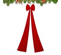 Uonguon Extra Large Christmas Bow - 6.6ft Oversized Velvet Ribbon, Big Festive Red Decoration, Elegant Statement Accent for Home Wall Stairs Fireplace Porch Office Party Wedding, Holiday Decor