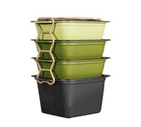 Uonguon Fruit Container, Snack Serving Tray Box, Portable Stackable Design with Handle, Multifunctional & Versatile, 6.34x7.52x10 inches, Ideal for Travel, Party, Picnic, Beach, Car, Lunch