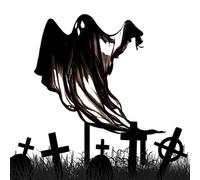 Uonguon Ghost Yard Signs, Holiday Outdoor Stakes, 9.65x8.39 inches Weather Resistant Halloween Planter Stakes for Porch, Backyard, Patio, Front Yards, Path, Festival, Garden Decoration