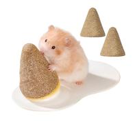 Uonguon Hamster Bed, Ceramic Pet Cooling Mat, 8.86x5.71x3.78 inches Cone Shape Chew Toy Sleeping Pad, Teething Sticks for Small Animals, Ideal Bedding for Hamsters, Hedgehogs, Mice