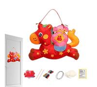 Uonguon Hand Sewing Kit - Portable Horse Theme Craft, Kids Manual Stitching Set with Pre-Punched Felt and Needles, Equestrian Embroidery Gift, DIY Animal, Beginner Art Project for New Year