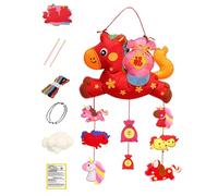 Uonguon Hand Sewing Kit - Portable Horse Theme Craft, Kids Manual Stitching Set with Pre-Punched Felt and Needles, Equestrian Embroidery Gift, DIY Animal, Beginner Art Project for New Year