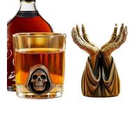 Uonguon Liquor Rack - Gothic Skeleton Hand Design, Whiskey Glass Holder, Elegant Display Stand, Premium Counter Organizer for Cabinet Sideboard, Alcohol Holder, Home Kitchen Dining