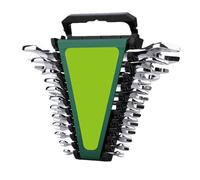 Uonguon Lot de 12 clés mixtes très résistantes, tailles de 6 à 32 mm, outils de précision avec étagère de rangement, 27 x 13 x 3 cm, parfait pour les réparations de voitures et de camions