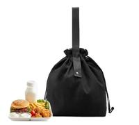 Uonguon Lunch Bag, Insulated Canvas Food Container, 8.27x8.27 Inches Handled Design with Front Pockets, Portable Meal Tote for Women, Men, Students, Teachers, School, Offices, Travel and Daily Use