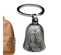 Uonguon Metal Bell, Good Luck Keychain, 2 Inch Accessory with Blessing Charm, Solid Brass Pendant, Decorative Gift with Antique Style, Motorcycle Protection for Road Trip