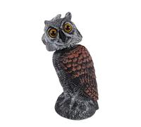 Uonguon Owl Decoys to Scare Birds Away, Resin Decoy Owl for Outside, 4.72x5.12x9.65 inches 360 Degree Rotating Head, Weatherproof Scarecrow Sculpture at Garden, Yard, Porch, Pool, Orchard