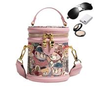 Uonguon Petit Sac Seau Petite Pochette Légère En Cuir PU Ours Réglable