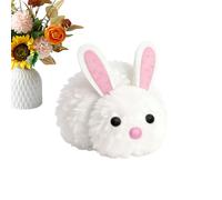 Uonguon Petits pompons de Pâques en forme de lapin - Décorations en peluche de lapin faciles à faire soi-même, kit d'artisanat de Pâques avec pièces en feutre prédécoupées, dos autocollant, matériau