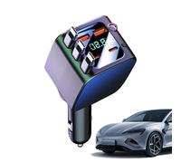 Uonguon Retractable Car Charger - Double USB Fast Charging Adapter, Starlight Illumination Design, Quick Power Supply for Daily Commute Truck Travel, Auto Accessory, Compact Black